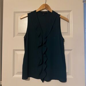 Banana Republic Elegant Sleeveless Ruffle Top - Black